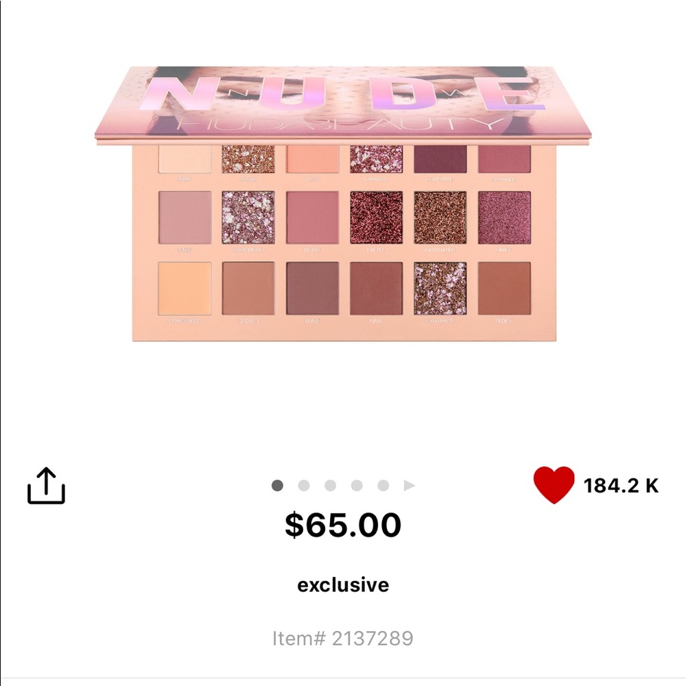 Huda beauty palette Only used a couple times.